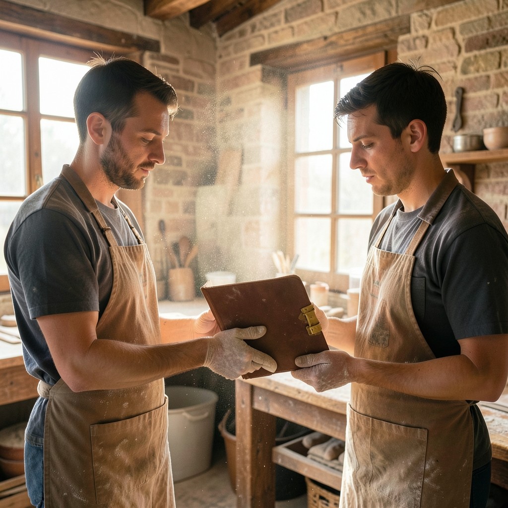 Transmission de dossier entre deux responsables en entreprise artisanale